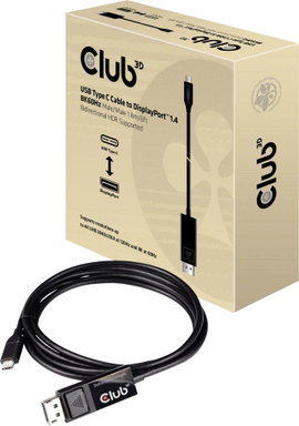 club3D USB-C® / Kijelző csatlakozó Átalakító kábel USB-C® dugó, DisplayPort dugó 1.80 m Fekete CAC-1