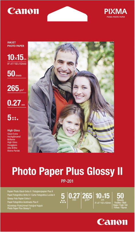 Fénykép papír Canon Photo Paper Plus PP-201 2311B003 10 x 15 cm 265 g/m² 50 lap Fényes