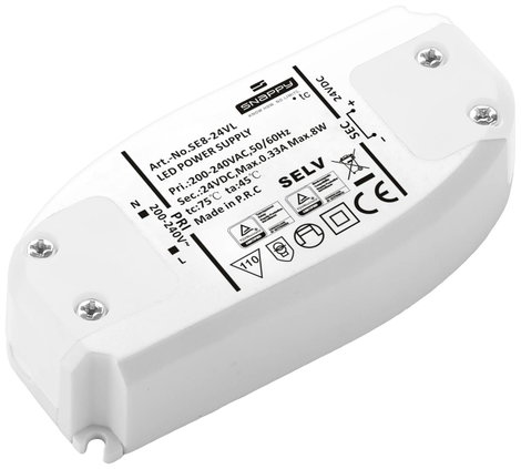 Dehner Elektronik SE 8-24VL (24VDC) LED transzformátor, LED meghajtó Állandó feszültségű 8 W 0.33 A