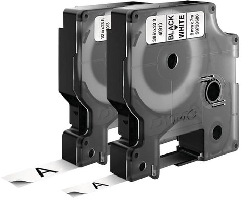 DYMO 40913, 45013 Feliratozó szalag 2 részes készlet Szalagszín: Fehér Szövegszín: Fekete 9 mm, 12 m