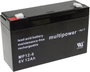 multipower PB-6-12-6,35 Ólomakku 6 V 12 Ah Ólom-vlies (AGM) (Sz x Ma x Mé) 151 x 99 x 50 mm 6,35 mm- bélyegkép