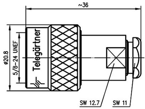 Telegärtner J01020C1276 J01020C1276 N csatlakozó Dugó, egyenes 50 Ω 1 db 2. kép