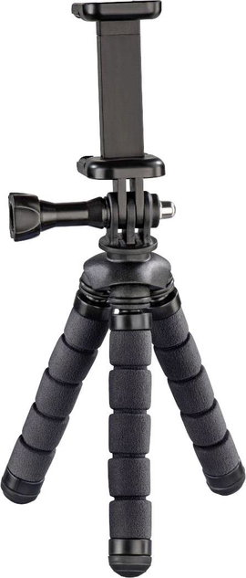 Hama Mini állvány 1/4 col Munkamagasság=7 - 14 cm Fekete Okostelefonokhoz és GoPro-hoz