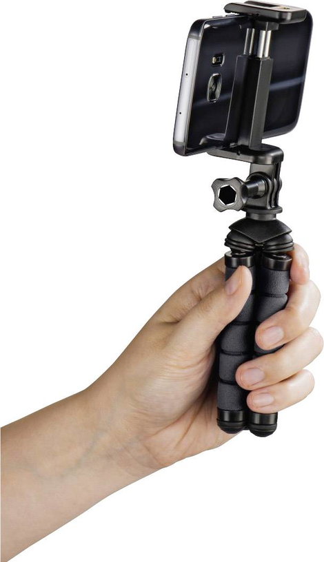 Hama Mini állvány 1/4 col Munkamagasság=7 - 14 cm Fekete Okostelefonokhoz és GoPro-hoz 4. kép