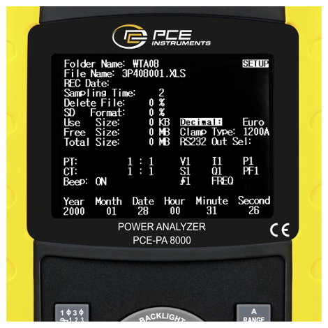 Háromfázisú hálózatanalizátor, PCE Instruments PCE-PA 8000 2. kép