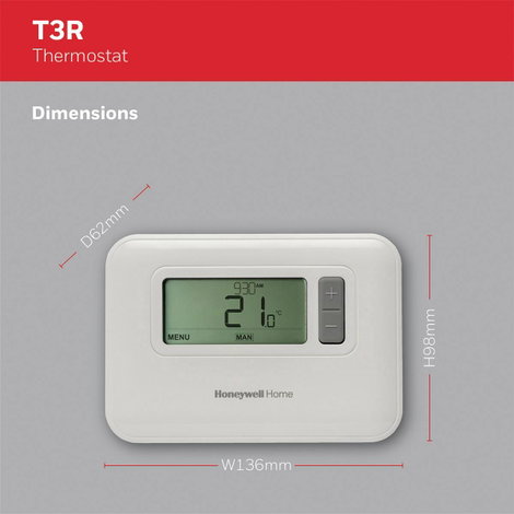 Vezeték nélküli programozható helyiség termosztát 5 - 35 °C, Honeywell Home Y3C710RFEU 7. kép