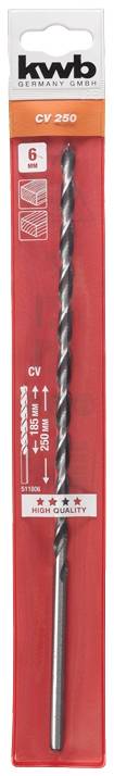 kwb 511806 Fa spirál fúró 6 mm Teljes hossz 250 mm 1 db 2. kép