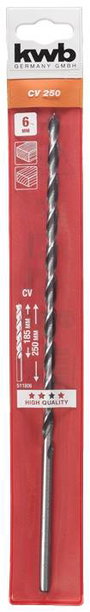 kwb 511806 Fa spirál fúró 6 mm Teljes hossz 250 mm 1 db 2. bélyegkép