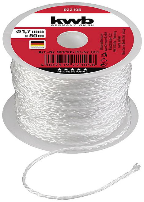 kwb 922105 Kőműves zsinór 1,7 mm Fehér 50 m