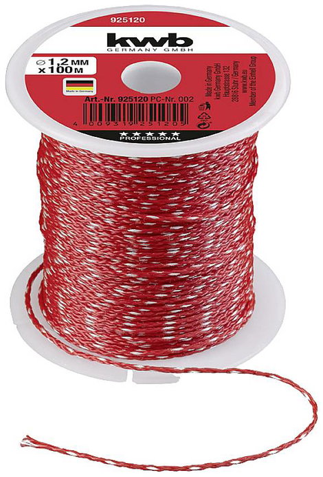 kwb 925120 Kőműves zsinór 1,2 mm Piros 100 m