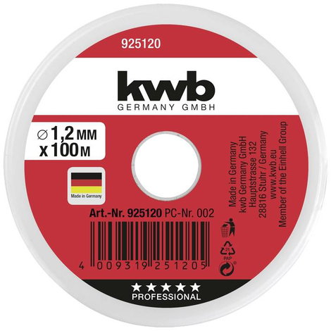 kwb 925120 Kőműves zsinór 1,2 mm Piros 100 m 2. kép