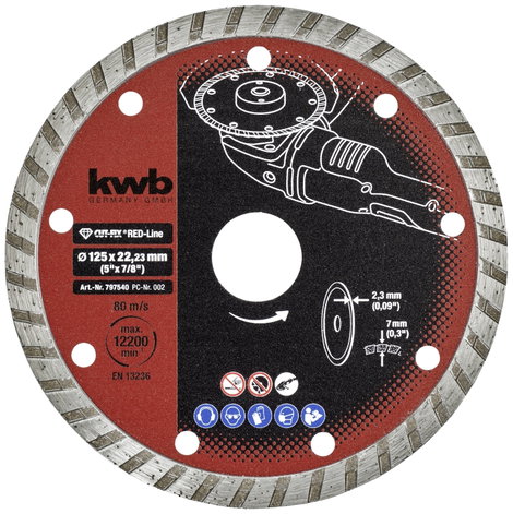 kwb 797540 Gyémánt bevonatú vágótárcsa Ø 125 mm Furat átmérő 22 mm Márvány, Kerámia, Csempe 1 db