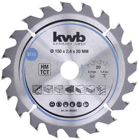kwb 583557 Keményfém körfűrészlap 150 x 20 mm 1 db