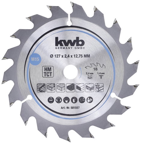 kwb 581557 Keményfém körfűrészlap 127 x 12.75 mm 1 db