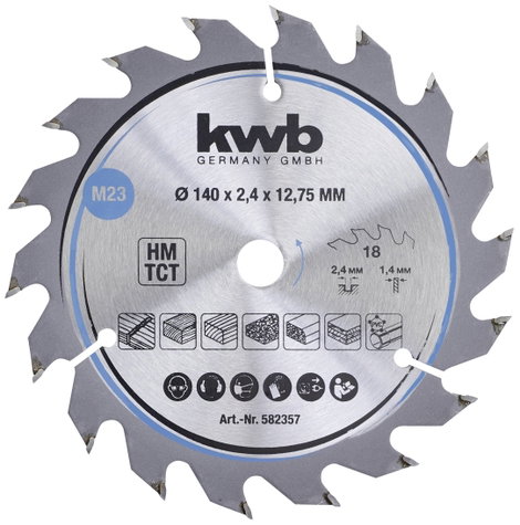kwb 582357 Keményfém körfűrészlap 140 x 12.75 mm 1 db