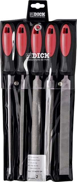 Dick 1314202-2K Műhely fájlkészlet, 5 db 2K fogantyúval Vágáshossz 200 mm 1 készlet