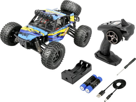 Reely RAW Narancs Brushed 1:14 RC modellautó Elektro Monstertruck 4WD RtR 2,4 GHz Akkuval és töltőké 7. kép