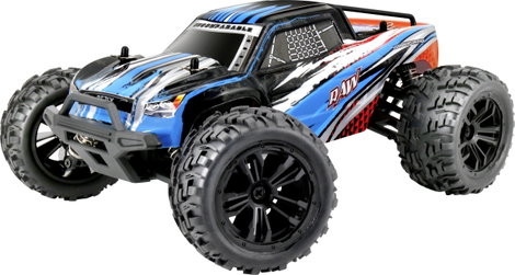 Reely RAW Kék Brushed 1:14 RC modellautó Elektro Monstertruck 4WD RtR 2,4 GHz Akkuval és töltőkészül 5. kép