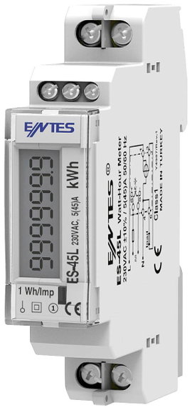 ENTES ES-45L Váltóáram fogyasztásmérő digitális 45 A MID konform: Igen 1 db