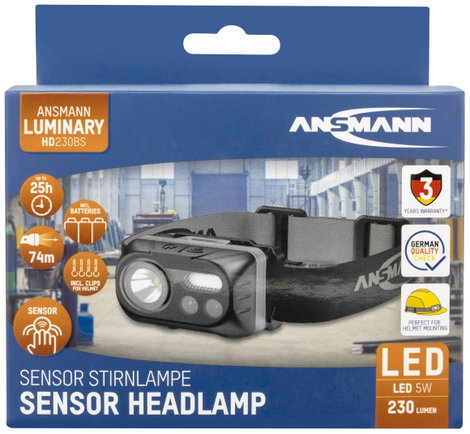 Ansmann HD230BS LED Fejlámpa Elemekről üzemeltetett 230 lm 1600-0386 6. kép