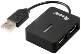 Equip 128952 2 port USB 2.0 hub Fekete