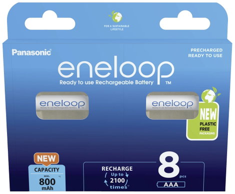 Mikroakku készlet NiMH 800 mAh 1,2 V 8 db, Panasonic eneloop HR03 2. kép
