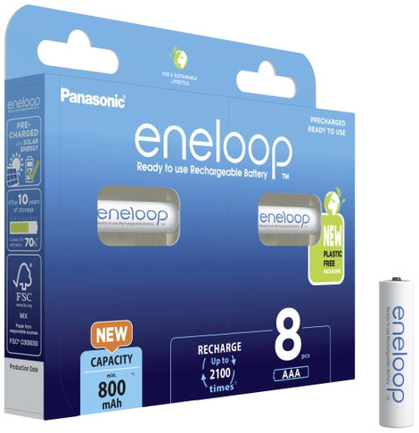 Mikroakku készlet NiMH 800 mAh 1,2 V 8 db, Panasonic eneloop HR03 3. kép