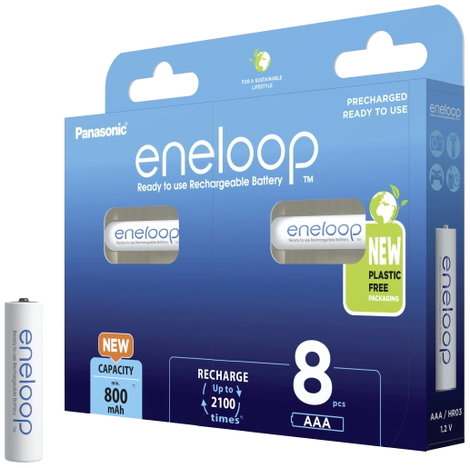 Mikroakku készlet NiMH 800 mAh 1,2 V 8 db, Panasonic eneloop HR03 5. kép
