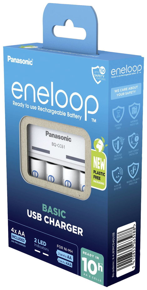 Panasonic BQ-CC61 + eneloop AA Hengeres akku töltő NiMH Mikro (AAA), Ceruza (AA) 5. kép