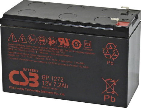CSB Battery GP 1272 Standby USV Ólomakku 12 V 7.2 Ah Ólom-vlies (AGM) (Sz x Ma x Mé) 151 x 99 x 65 m
