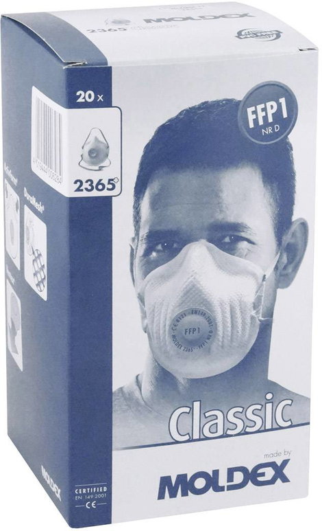 Moldex Klassiker 236515 Finom por ellen védő maszk szelep nélkül FFP1 D 20 db EN 149:2001, EN 149:20 2. kép