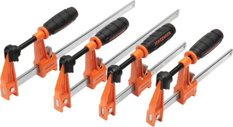 4 db közepes teherbírású acél bilincs készlet (2-15 cm, 2-30 cm) JORGENSEN 2391335 Szorítási széless 2. kép