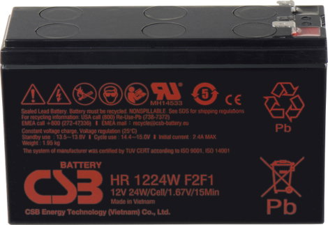 CSB Battery HR 1224W high-rate Ólomakku 12 V 5.8 Ah Ólom-vlies (AGM) (Sz x Ma x Mé) 151 x 98 x 51 mm