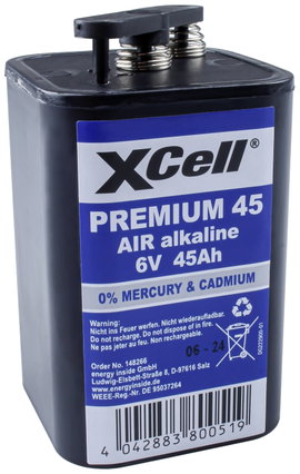 XCell Premium 45 Speciális elem 4R25 (lámpaelem) Rugós érintkező Cink-levegő 6 V 45000 mAh 1 db