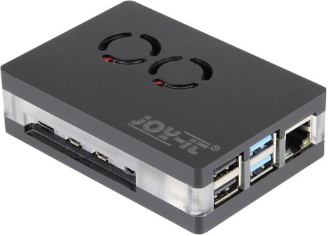 Joy-it RB-CaseP4+03 SBC ház Alkalmas: Raspberry Pi Aktív hűtővel, Mágneszárral Átlátszó 2. kép