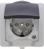 Kültéri falon kívüli konnektor, fedéllel 230V/16A IP 44 védett, szürke, Kopp 107856005 bélyegkép