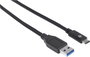 Manhattan USB kábel USB 3.2 Gen1 (USB 3.0 / USB 3.1 Gen1) USB-A dugó, USB-C® dugó 1.00 m Fekete UL m bélyegkép