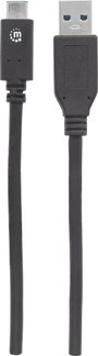 Manhattan USB kábel USB 3.2 Gen1 (USB 3.0 / USB 3.1 Gen1) USB-A dugó, USB-C® dugó 1.00 m Fekete UL m 3. bélyegkép