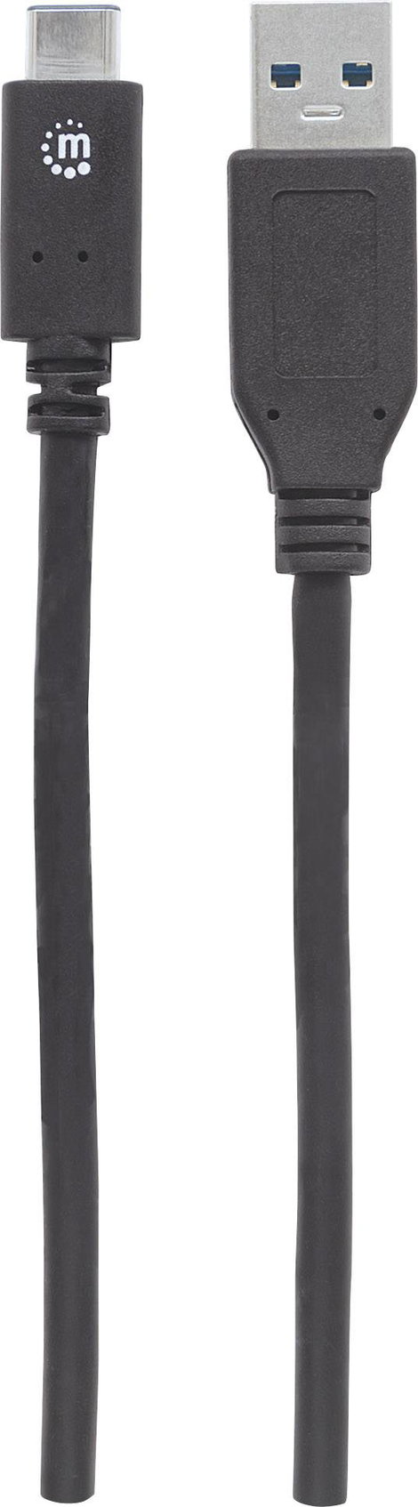 Manhattan USB kábel USB 3.2 Gen1 (USB 3.0 / USB 3.1 Gen1) USB-A dugó, USB-C® dugó 1.00 m Fekete UL m 3. kép