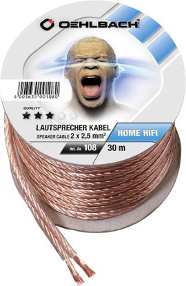 Oehlbach 108 Hangszóró kábel 2 x 2.50 mm² Átlátszó 30 m