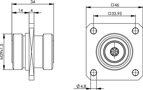 Telegärtner J01123A0002 HF adapter 7-16-DIN alj - 7-16-DIN alj 1 db 2. kép