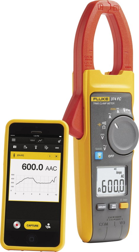Kézi multiméter és lakatfogó CAT III 1000 V, CAT IV 600 V, 6000 digit, Fluke 374 FC 4. kép