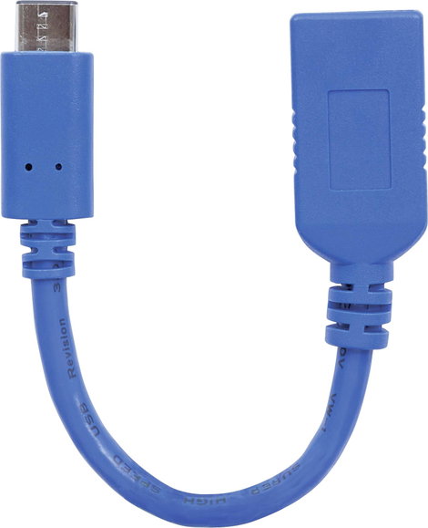 Manhattan USB 2.0, USB 3.0 Átalakító [1x USB 3.2 Gen 1 A alj - 1x USB-C® dugó] 353540 Egyszeres árny 2. kép
