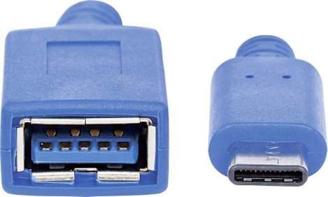 Manhattan USB 2.0, USB 3.0 Átalakító [1x USB 3.2 Gen 1 A alj - 1x USB-C® dugó] 353540 Egyszeres árny 3. kép