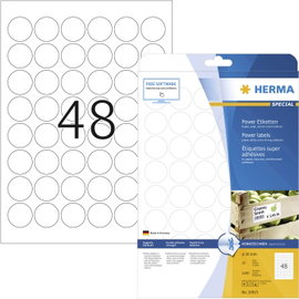 Herma 10915 Etikettek Ø 30 mm Papír Fehér 1200 db Univerzális etikett