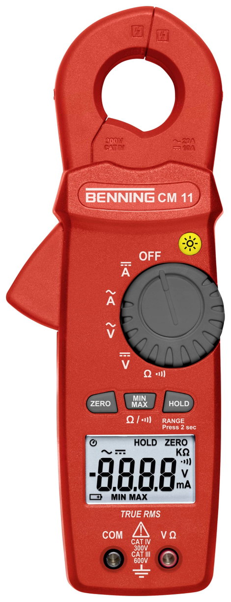 Benning CM 11 Lakatfogó, Kézi multiméter digitális CAT IV 300 V Kijelző (digitek): 6000