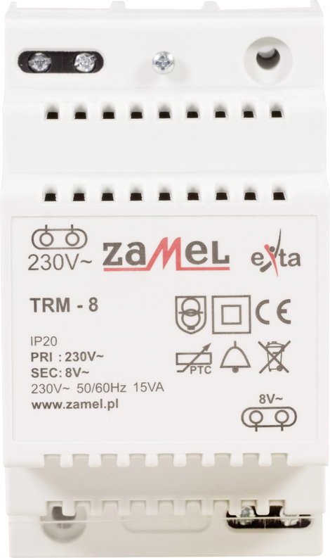 Zamel TRM-8 Csengő transzformátor 8 V/AC 1.88 A 2. kép