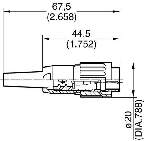 Amphenol T 3274 501 Kerek dugó Dugó, egyenes Össz pólusszám: 3 Sorozat (kerek csatlakozók): C091 1 d 2. kép