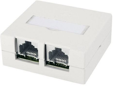 Telegärtner J00023A0056 Hálózati csatlakozódoboz Falra szerelhető CAT 6 Tiszta fehér