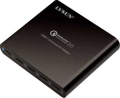 LVSUN 80W USB-C, QC3.0 USB-s töltőállomás 80 W Aljzat dugó Kimeneti áram (max.) 17000 mA Kimenetek s 2. kép